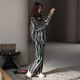 Mandelefin Air Cotton Mezzanine Pyjamas für Frauen im Herbst und Winter verdickte Baumwoll-Strickjacken 2024 kann außen mit High-End-Schwarz-Heim-Kleidungsstücken 3893 Frauen M (80-100jin [Jin gleich 0,5 kg]) getragen werden