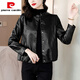皮尔卡丹（pierre cardin）女士短款夹克皮衣外套女春秋2025新款秋季妈|妈复古时尚早秋装上 芥末黄 XL [116-125斤]