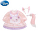 Disney Girls' Dress Plus Velvet 2025 New Style Birthday Princess Dress Spring and Autumn Style Lina Belle Skirt Children's Clothing Headwear + Bustle + Tail + CMXX Lina Belle Skirt b 140 cm