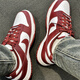 Nike (NIKE) DUNK low black and white panda men and women trendy non-slip wear-resistant lightweight comfortable low top casual sports shoes DD1391-601 white and red 41
