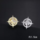 
Qianshengyuan brooch Hexagram two-pack men's suit small collar pin shirt collar badge button accessories gift for boyfriend Hexagram brooch two-pack gold + silver gift box packaging