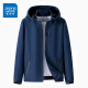 Jeanswest hooded jacket men's spring and autumn simple casual jacket men's loose versatile jacket charge top men's and women's clothing 6628 purple [women's style] XL