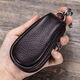 KUQIDAISHU new top layer cowhide key bag large capacity genuine leather texture multifunctional car key bag door key bag men and women black thickened/[top layer cowhide] editor
