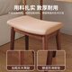 HASAYOVA solid wood makeup stool dressing table stool saddle stool home bedroom internet celebrity makeup chair simple soft seat square stool solid wood saddle stool [walnut color - light brown surface]
