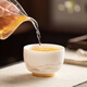 Gold inlaid jade mutton fat jade porcelain household ceramic tea cup master cup tea bowl kung fu tea set gift box Yunshan master cup
