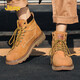 Jeep men's shoes and boots mid-tube versatile retro Martin boots British trendy men's work clothes big yellow boots men's earthy yellow 8197 [upgrade] 41