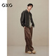 GXG Herren -amerikanische Lederjacke für Männer und Frauen im gleichen Stil 2024 Herbst neue Jacke schwarz 175/l