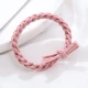 Colored adult hair ring seamless towel ring disposable high elastic rubber band does not hurt hair color head rope plaid bow with double bead rubber band high elastic girls head rope set basic wholesale small twist head rope 1 pack [random color]