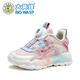Humblebee Kinderschuhe Mädchen Nettoschuhe Herbst -Sneaker rotierende Knopf lässige Schuhe B1123318823NW Weiß Pink 32
