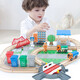 Little Brack Gleisspielzeug Kinder-Holz-Set kleiner Zug 3-6 Jahre alte Jungen und Mädchen Zhiyi Geschenk 4 Jahre alt 5 Jahre alt [Buchenholzmaterial] 139 Teile umweltfreundlich freundliche Stadträume [Elektrozug]