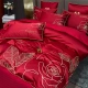 Hengyuanxiang Wedding Kit Four-piece Set 1.8m Bed Quilt Cover 200*230cm Big Red Wedding Sheet Quilt Cover Pillowcase