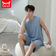 Catman MIIOW men's pajamas men's summer modal thin short-sleeved suit men's home clothing Jin [Jin equals 0.5 kg] plus size two-piece set 12026 [Modal suit] L [Suggested 100-140 Jin [Jin equals 0.5 kg]]