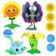 
Plant vs. Zombie toys and dolls set Sun God Zombie Sunflower Electromagnetic shield Zombie Gift Box Shell Zombie + Reed Y Master + Boomerang Shooter + Sunflower 686-66