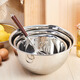 
YOSHIKAWA imported Yoshikawa 304 stainless steel egg beating basin, vegetable basin mixing bowl with handle filter drain basin filter water SJ1391 stainless steel basin 14cm (pay scale)