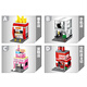 Senbao Building Blocs 2024 New City Street View Building Blocs Building Building Ornants Children's Assembly Toys Cadeaux pour garçons et filles cadeaux d'anniversaire MG1391D Red Beverage Store