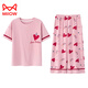 Cat Man (MiiOW) pure cotton pajamas for women in 2025 new summer short-sleeved cropped pants thin casual outdoor wear suit 7 points: 677 colored duck women XXXL