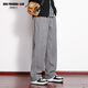 Dingfengbaoluo corduroy pants men's autumn casual pants American retro wide-leg loose large size HK9201 gray 3XL