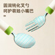 Kangbadou Baby Store Spoon Baby aprende a comer una cuchara de cuchara de horquilla Los niños de la cuchara de horquilla comen de forma independiente durante más de 6 meses Vigera de acero inoxidable VERDE-[316L acero inoxidable]