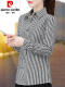Pier Cardan cotton shirt for women cotton striped shirt for women long sleeves 2025 spring new fashion style for work ZXP1392 gray cotton M suggested 95105Jin [Jin equals 0.5 kg]