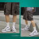 Hongxing Erke (Erke) Herrenschuhe, Sommer- und Herbst-neue Sportschuhe, atmungsaktive Skateboardschuhe, weicher Sohle-Campus-Stil kleine weiße Schuhe, Low Top Casual Schuhe, weiße mittelgraue (weiche Sohle-Saison) Größe 41 (255 mm)