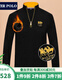 Meister Polo Paul T-Shirt Offizielle Marke Luxus Samt verdickte Stand Halsband Reißverschluss Langarm Langarm Herrenschildkrötenpolo Hemd Herrenherbst und Winter JR9905-A Schwarz L.