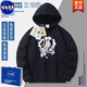 
NASA ABOUT official trendy brand co-branded One Piece animation cos pain clothes with hat sweatshirt long sleeves plus velvet men and women autumn and winter Luffy white (model)-N1391- Regular S