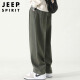 Jeep (JEEP) casual pants men's spring and summer straight pants men's loose solid color versatile wide-leg pants army green XL