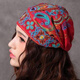 Mumingerlai National Style Chapeau brodé de style ethnique Baotou Style chinois Four Seasons Retro Broidered Hat Femmes Turban Red Turban 1010 Bourgogne ajusté réglable