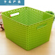 Plastic storage basket sundry basket storage basket desktop storage basket rectangular kindergarten toy storage box without cover large green 35.5*30*21.9cm