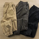 Byphytee Hosen Herrenkoreanische Baumwolle Arbeit tragen Arbeitschutzhosen Herren Frühlings- und Herbstmodete Casual Hosen Lose Bindungshosen 666 Khaki XL