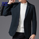 Lomon Woolen Suit Men's Spring and Autumn Business Casual Suit Thick Coat Jacket Men's 85XF Lake Blue XL