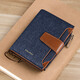 
WILLIAMPOLO Paul anti-theft wallet men's short canvas card bag driver's license multi-function love Father's Day gift for dad blue-14 card position [removable card clip]