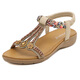 SIPUWANG Sandals Women's 2025 Summer New Wedge Ladies Ethnic Storm Bohemia Thailand Seaside Tourism Beach Shoes Apricot Color 37