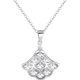 Aido Diamond pt950 platinum pendant for women platinum fan-shaped small skirt pendant pendant colorful craft small size 1.7-1.9 grams + delivery silver chain