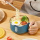 WORTHBUY 304 stainless steel instant noodle bowl single with lid, sealed, anti-scalding and fall-resistant student lunch box, office worker rice bowl and soup bowl