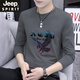 Jeep Spirit Redonde Round Neck para hombres Camiseta de manga larga para hombres Camiseta de ropa interior de ropa de ropa de ropa de ropa de ropa de estilo y otoño adolescentes en línea T Men G-SKY9276 White M [Sugerencias 95-115]
