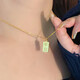 Wenying simulated yellow gold rich small gold bar necklace 2024 new small gold brick plated 18K gold clavicle small gold bar necklace