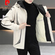皮尔卡丹（pierre cardin）连帽工装外套男春秋季加绒加厚棉衣服夹克男士保暖防寒冬装派克服 719黑色【加厚】 加绒 2XL 140-155斤