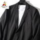 Scarecrow's daily single god clothes coolmax spring and summer thin men's breathable elastic casual and iron-free suit jacket upgraded black A829 L 175