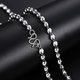 DR-FLVVS platinum necklace men's plain chain pt950 platinum silver-covered couple style laser beads do not fade as a gift to your girlfriend Car flower bead necklace about 6mm diameter 60cm long
