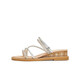 Tianmeiyi Slippers pour les femmes avec des bandes de forage flash de coin pour les sandales extérieures à la mode pour femmes