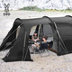 DOD Japanische exquisite Außencamping- und Picknick-Regenschutz Sonnenschutz Pergola Tunnel Zelt Four Seasons T3-688-TN Schwarz T3-688-BK