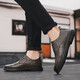 Nuevos productos para zapatos para hombres zapatos de cuero casual Versión coreana para hombres zapatos formales para hombres Versátiles zapatos de suela plana 9920 caqui 40