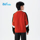 361 Children's Clothing Children's Sweatshirt 25 Winter Boys' Medium and Large Children's Velvet Warm Windproof Pullover Sweatshirt Red 150