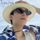 
Fall in love with sunglasses retro cat eye GM sunglasses men and women small frame big face round face UV anti-ultraviolet driving glasses