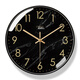 Horloge mural salon 2004 Nouvelle wave radio watch easy prable texture wall horloge horloge mode art horloge ultra silent - Blue Core Clock 679-g Black Frame 14 pouces