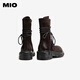 Mio [gleiches Modell in Cheng Xiao] Mio 2024 Winter Retro Britisch-Stil Dick-Soled-Martin-Stiefel coole weibliche Mittelröhrchen Stiefel Ton 37