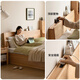 Genji Wood Language Solid Wood Double Bed Simple Modern Log Style Oak Box Bed Nordic Bedroom High Box Storage Bed