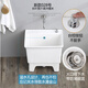 Rongjie automatic drain household large wash mop pool without dirty hands ceramic balcony desk control small bathroom square mop pool No. 028 (length 41 width 31 height 39) + Taiwan control anti-blocking