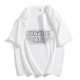 Una camiseta pura de manga corta para la marca de moda de hombres retro estadounidense de verano de verano de verano para hombres White M White M